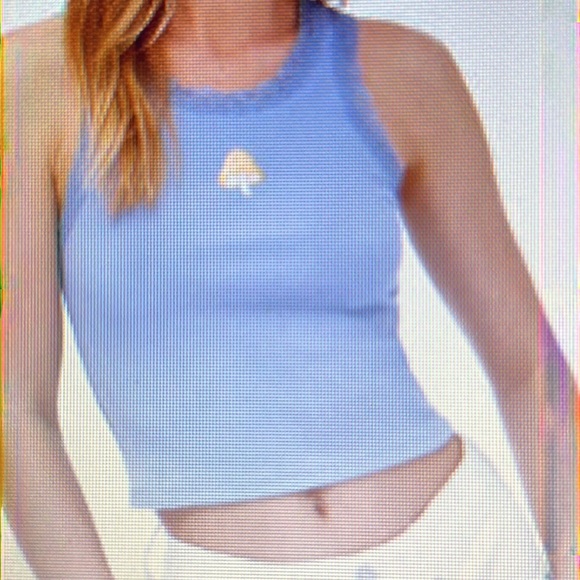this is the mushroom lace trim crop tank from Aero pastel - Picture 2 of 2
